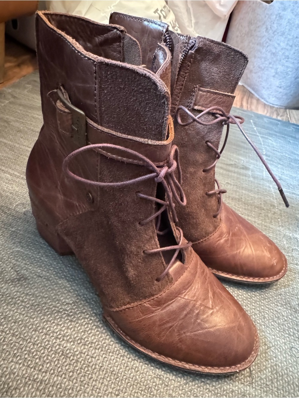 Sergio Tomani Brown Lace-Up Ankle Boots